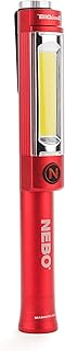 Big Larry 2 Work Light | 500 Lumens, 4 Light Modes, Magnetic LED Flashlight & Portable COB Task Lamp, Battery Powered, Pocket Clip, Water Resistant, Includes 3x AA Batteries — Red