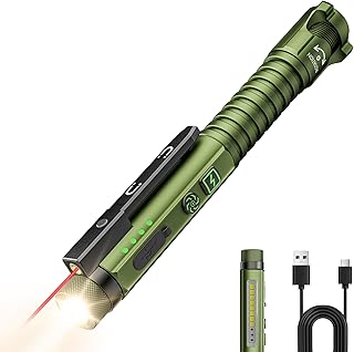 Flashlight Rechargeable,800 Lumen Small Flashlight with Magnetic Clip & Base, 11 Modes LED Flashlight,Glass Breaker&Bottle Opener, USB-C Flashlight for Working,Home and Emergency