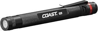 G20 Inspection Beam LED Penlight with Adjustable Pocket Clip and Consistent Edge-To-Edge Brightness, Black, 54 lumens,1 Pack
