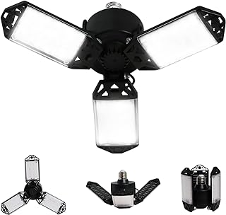 Garage Light, 80W 8000 Lumen Ceiling Lights with 3 Adjustable Panels, 6500K Daylight Light Bulb Fixture LED Lights for Garage, Workshop