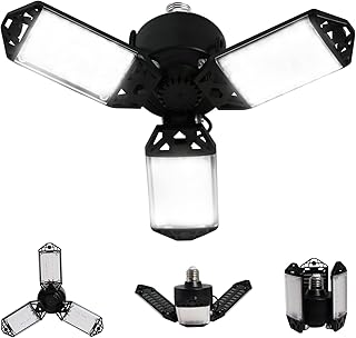 Garage Light, 80W 8000 Lumen Ceiling Lights with 3 Adjustable Panels, 6500K Daylight Light Bulb Fixture LED Lights for Garage, Workshop