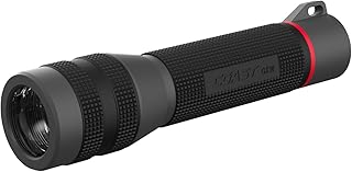 GX30 2300 Lumen Waterproof Alkaline and Rechargeable Dual Power LED Flashlight with Twist Focus, Anti-Roll Cap and Textured Handle, 6 x AA Batteries Included (length 8.5 inches)