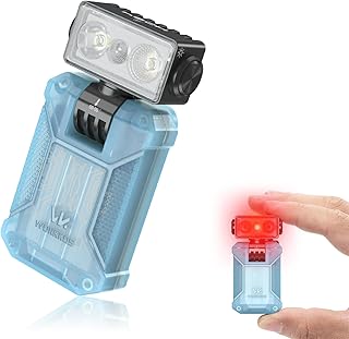 HD04 Mini EDC Flashlight, 750 Lumens Rechargeable LED Flashlight, 180° Rotatable Head, 3-in-1 Spot/Flood/RGB Modes, IPX6 Waterproof, Magnetic Function, Suitable for Camping, Emergency (Blue)