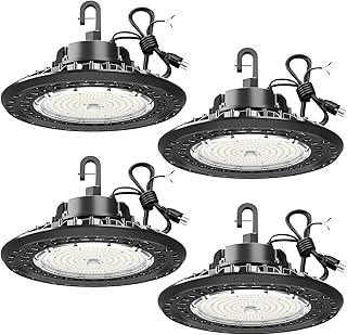 High Bay Light Super Bright Dimmable AC100-277V 240W 36000LM 5000K DLC/ETL Listed Lights 6ft with US Plug High Bay LED Light Warehouse Shop Barn Garage (4 Pack)