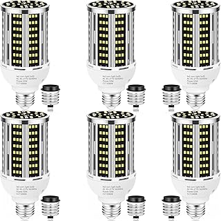 LED Corn Light Bulb(6 pack),5000K (500W Equivalent ) Commercial Grade Daylight E26/E39 6500LM Medium Mogul Base LED Lamp,Large Area Lights For Outdoor Indoor Garage Warehouse Factory Bay Light
