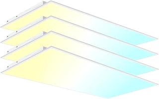 LED Flat Panel Light LED Drop Ceiling Light Fixture, 5 CCT 3000K-6500K Adjustable & 5 Wattage Selectable Recessed Back-Lit Fixture for Office, ETL Listed(4Pack 2x4)
