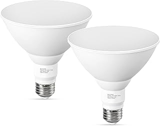 LED Flood Light Bulbs, PAR38 Outdoor Flood Light Bulb 5000K,13W 100W Equivalent, Daylight White LED Floodlight Dimmable, Waterproof for Porch Yard Garage, E26 Base, 15,000 Hrs, 2 Pack