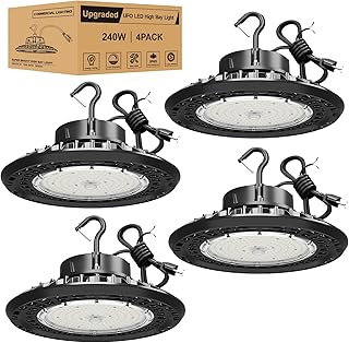 LED High Bay Light 240W, Dimmable AC100-277V High Bay LED Lighting 36,000LM 6