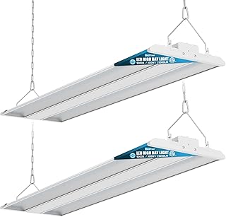 LED Linear High Bay Shop Light 2-Pack, 35000LM 0-10V Dimmable 5000K Daylight 3 Watts Adjustable 120-277V, High Bay LED Shop Lighting for Garage Warehouse Workshop, ETL Listed