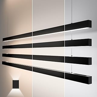 LED Linear Light,100/90/80/70/60W Up and Down Light, 3000/4000/5000K CCT,Commercial And Residential Linear Lights Fixture for Office,Pendant Lights for Home,Shop,Garage,Basement,School-4Pack