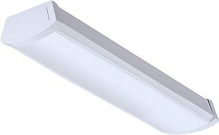 Lighting 2 Foot LED Light Fixture, Low-Profile LED Wraparound Flush Mount Ceiling Light, 4000K Cool White, 120V, 24-Inch (FMLWL 24 840)