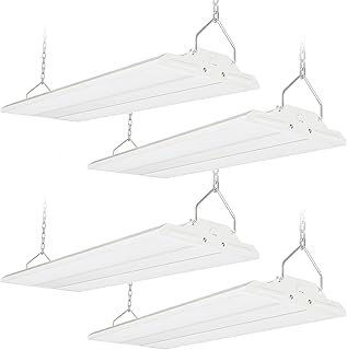 Linear Shop Lights 150W, 22500LM High Bay Lights 5000K Daylight 120-277V,Commercial LED Linear High Bay Lights for Warehouse Workshop Supermarket Stadium Library ETL-150W（4 Pack）