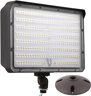 Outdoor LED Flood Light Dusk to Dawn with Knuckle, 21000LM 1500W Equivalent, 100-277V 5000K Daylight, ETL Commercial LED Flood Light Fixture, Outdoor Security Lighting for Landscape/Parking Lot