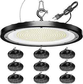 Pack 200W UFO LED High Bay Light, 29500lm 5000K Shop Lights for Warehouse, 5