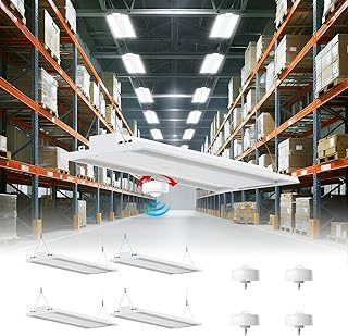 Pack 300W LED Linear High Bay Shop Light With Motion Sensor, Larger Central Lighting Area, 45000LM, 120-277V, 0-10V, 5000K, Commercial Linear High Bay Led Shop Lights for Warehouse Industrial, UL