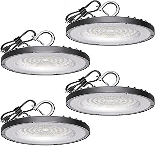Pack LED High Bay Light 200W, 30000lm, 5000K ETL Listed UFO High Bay LED Shop Lights with 5