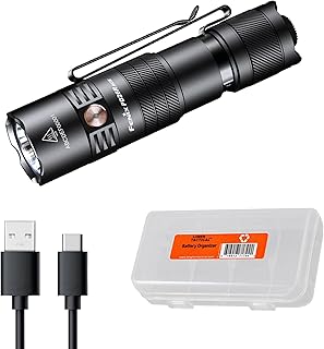 PD26R ACE 1300 Lumen Rechargeable EDC Flashlight with 3 Mode Sets USB-C Compact LED Dual Switch Waterproof for Everyday Carry Tactical Duty Camping Outdoor Use with Lumentac Organizer