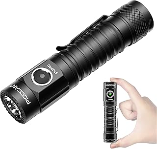 S10Pro Rechargeable Flashlights 2500 High Lumens,Pocket Flashlight Small Powerful with Clip and Magnetic Base,IPX8 Waterproof 4 Modes for Home,Outdoor,Gift,Tools (Black)