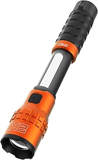 SLYDE King 2K Flashlight | Powerful 2000 Lumen LED Flashlight & 500 Lumen COB Work Light, USB-C Rechargeable, IPX7 Waterproof, Magnetic Base, Zoomable, Versatile Tactical Handheld Light - Orange