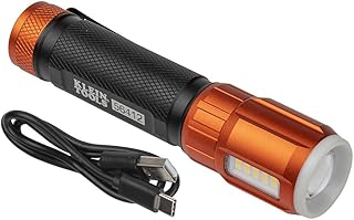 Tools 56412 Rechargeable LED Flashlight with Flood Light, 500 lumens, USB-C Rechargeable, Pocket Clip, Magnet, for Professional Work