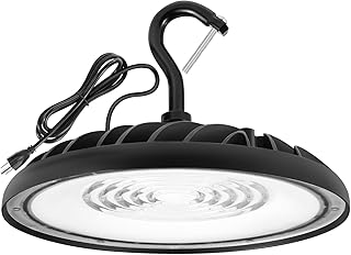 UFO LED High Bay Light, 100W, 11,000 LMS, 5000K, Daylight, 120V with 6 Foot Cord/Plug, High Bay Led Shop Lights for Commercial Warehouse Workshop Factory Barn Garage, UL Listed-1 Pack (66331)