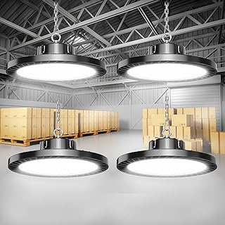 UFO LED High Bay Lights 300W 4Pack 45000lm Super Bright 6000K High Bay Led Shop Light(1200W MH/HPS Eqv.) with Plug 5