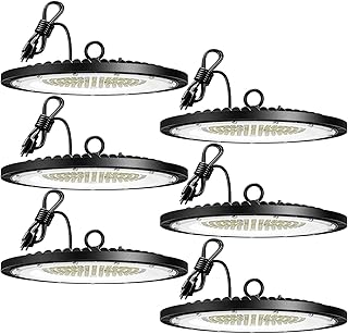 UFO LED High Bay Light 150W 21000lm 5000K High Bay LED Shop Lights for Workshop Warehouse Barn with UL Listed US Hook 5